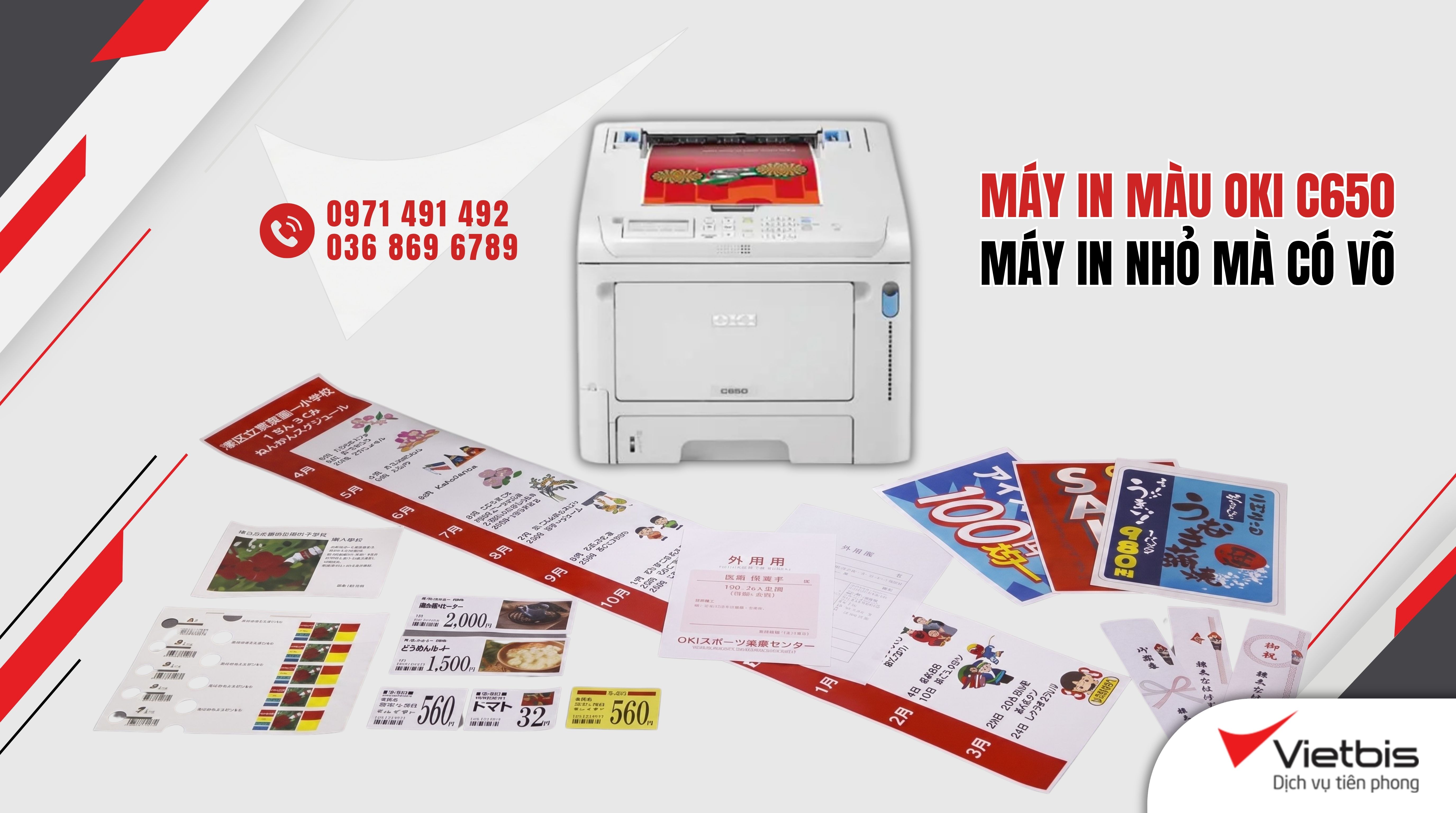 OKI C650DN máy in laser màu A4 nhỏ mà có võ, in đa dạng giấy Decal