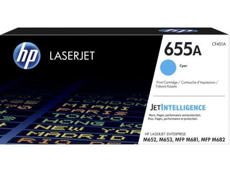 Mực in laser màu HP 655A Cyan Original LaserJet Toner Cartridge (CF451A)