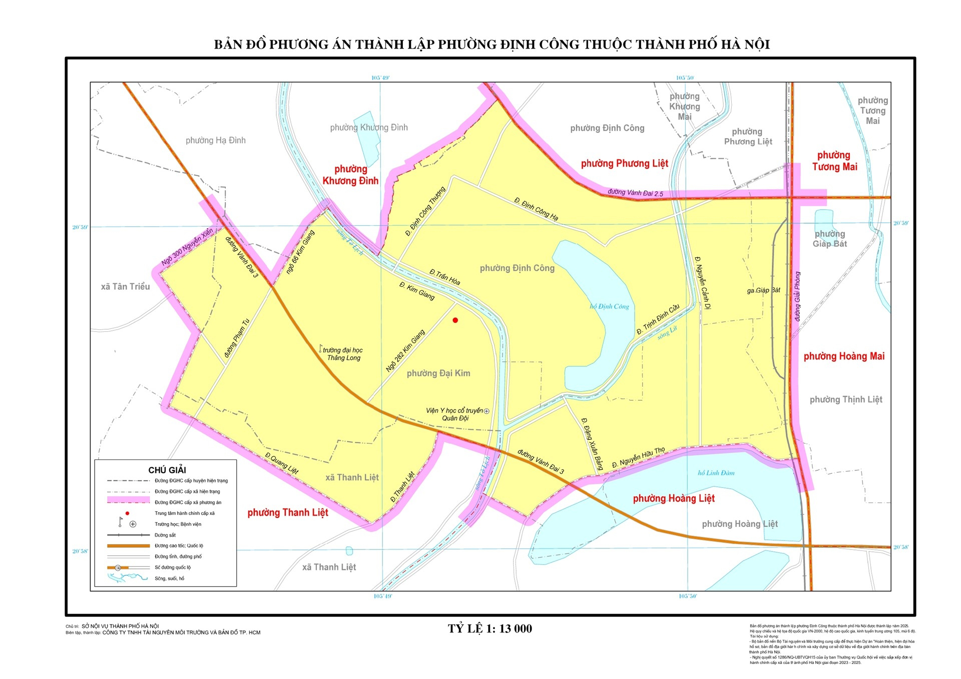 Bản đồ Phường Định Công, TP Hà Nội, từ ngày 1.7.2025