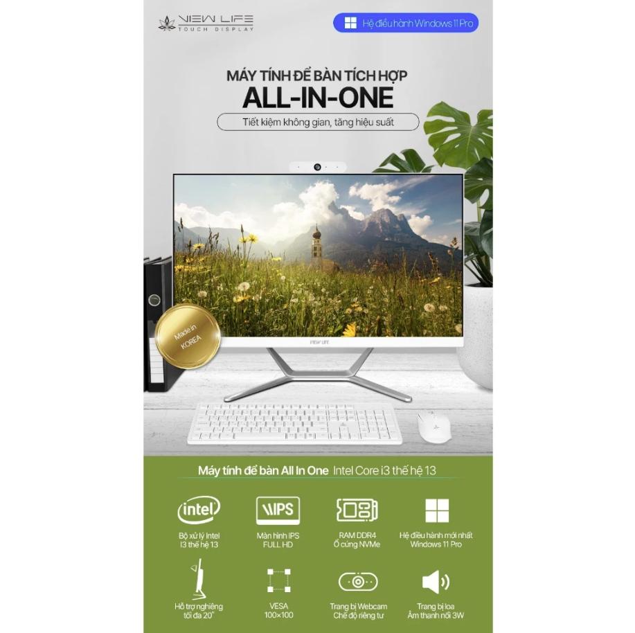 Máy tính All In One ViewLife Intel Core i3-13th Gen 16GB 256GB NVME 23.8inch