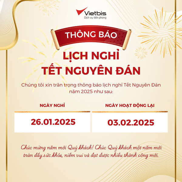 [VIETBIS] Thông báo nghỉ Tết Nguyên Đán