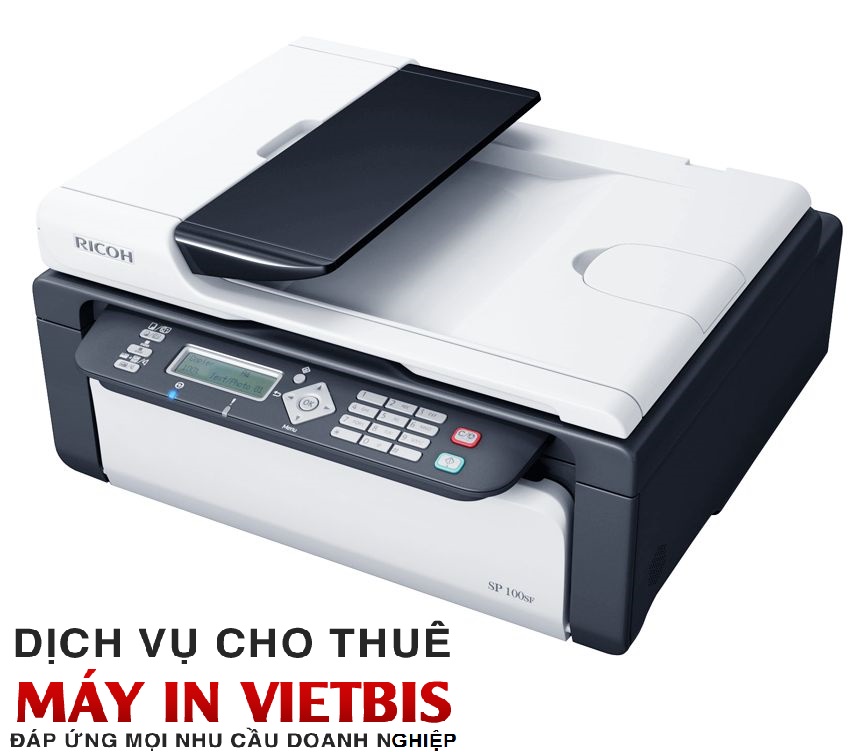 Cho thuê máy in Ricoh SP 100SF laser đen trắng