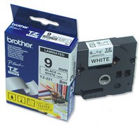 Nhãn TZe tiêu chuẩn - Chữ đen trên nền trắng 9mm