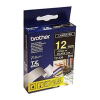 Nhãn TZe tiêu chuẩn - Chữ vàng trên nền đen 12mm