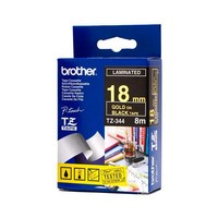 Nhãn TZe tiêu chuẩn - Chữ vàng trên nền đen 18mm