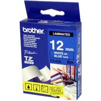 Nhãn TZe tiêu chuẩn - Chữ trắng trên nền xanh 12mm
