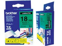 Nhãn TZe tiêu chuẩn - Chữ đen trên nền xanh lá 18mm